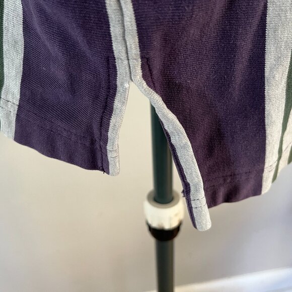 VTG Tommy Hilfiger Sz L Vertical Stripe Varsity Sports Rugby Shirt - Picture 11 of 14